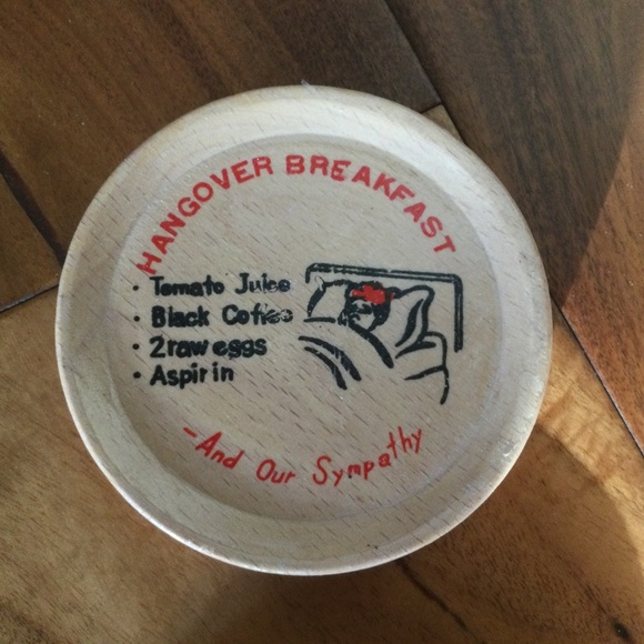 ✔️Vintage 6 Coasters w/ Wood Tray Retro Drinking Jokes Humor Prints MCM - Picture 8 of 10